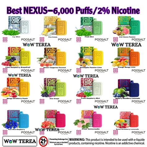 Best Podsalt Nexus 6000 Puffs 20mg Disposable Vape Wow Terea