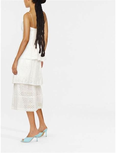 Buy Self Portrait Broderie Anglaise Tiered Midi Dress Online Topofstyle