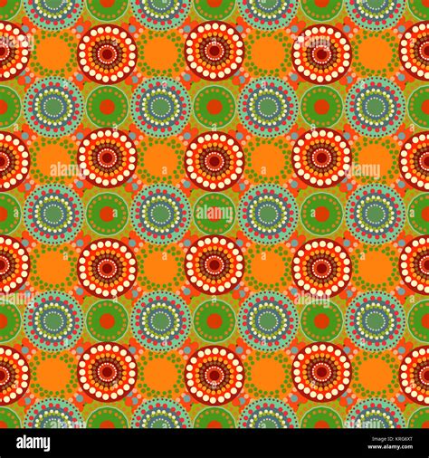 Seamless vintage retro pattern orange textile Stock Photo - Alamy