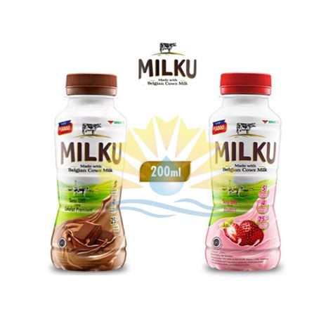 Jual Milku Susu Uht Coklat Premium Stroberi Botol Ml Isi Botol