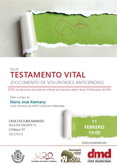 Testamento Vital Documento De Voluntades Anticipadas Movimiento