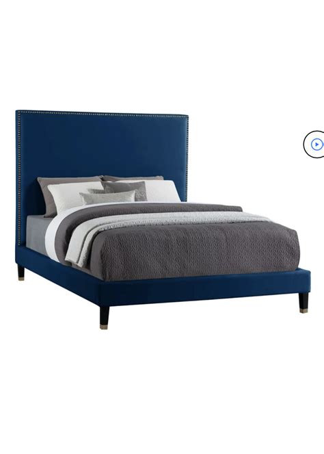 Meridian Furniture Harlie Navy King Bed Frame D3 Surplus Outlet