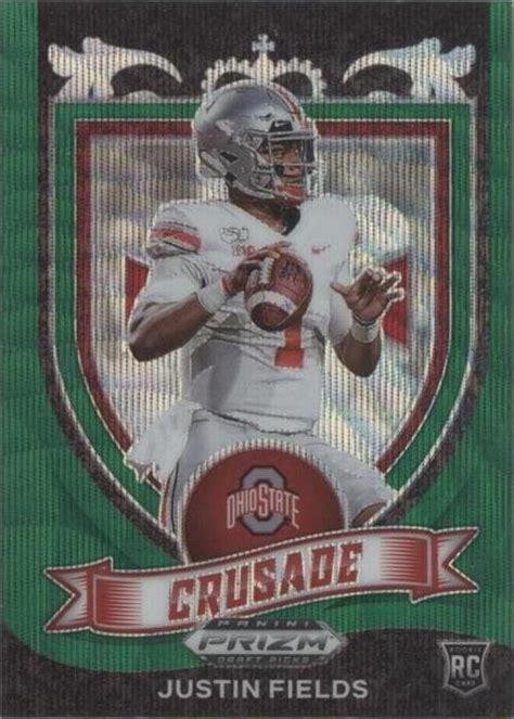 2021 Panini Prizm Draft Picks Crusade Green Wave Prizm 163 Justin