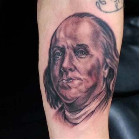 Benjamin Franklin Tattoo By Devin Zimmerman Tattoos Portrait Tattoo