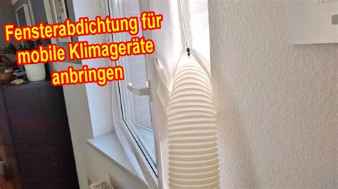 Fensterabdichtung für mobile Klimaanlage anbringen Abluft nach