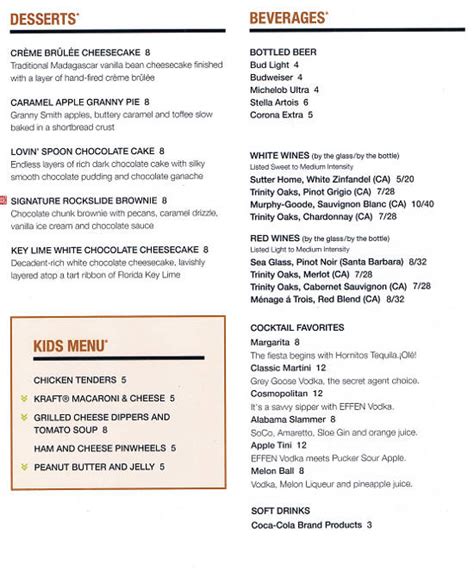 The Garden Grille And Bar Hilton Riverwatch Menu Menusinla Lewiston