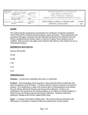 Fillable Online Sha Maryland Maryland Standard Method Of Test Msmt