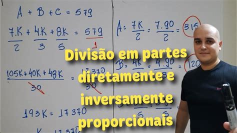 Divis O Em Partes Diretamente E Inversamente Proporcionais Youtube