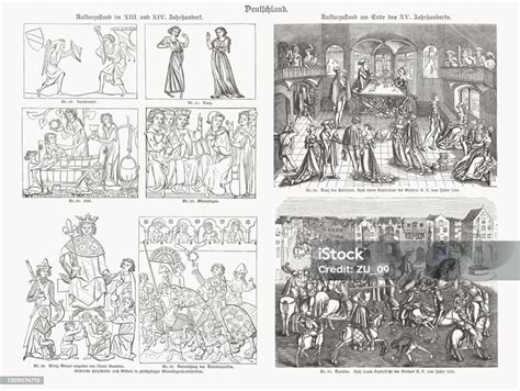 Germany Medieval Culture 13th15th Century Wood Engravings Published In