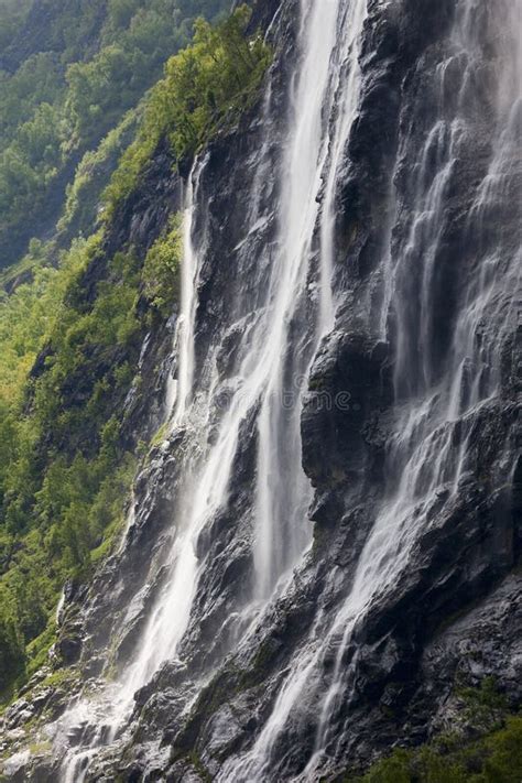 The Seven Sisters Waterfall Stock Image - Image of angle ...