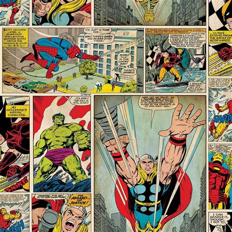 Marvel Comic Strip Wallpaper Multi | Wilko