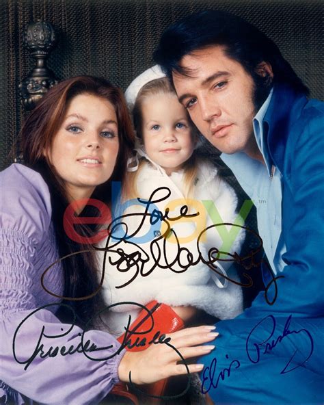 Elvis Priscilla And Lisa Marie Presley Signed 8x10 Autographed Photo Reprint Ebay