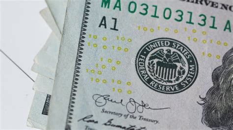 Extreme Close Up of a One Hundred Dollar Bill Federal Reserve Stock ...