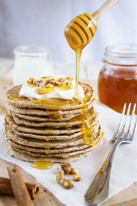 Gluten Free Pancakes With Organic Greek Yogurt And Honey The Yummie