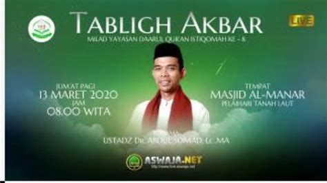 TABLIGH AKBAR BERSAMA USTADZ Dr ABDUL SOMAD LC MA MASJID AL MANAR