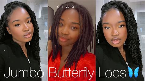 How To Jumbo Distressed Butterfly Locs Over Real Locs 🦋 Beginner