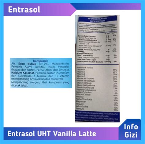 Entrasol Rtd Vanilla Latte Harga Promo Informasi Produk