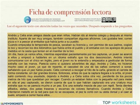 Comprensión Lectora 5 Mayo 6º Ficha Interactiva Topworksheets