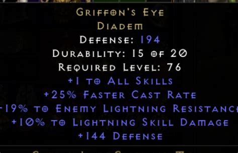 Griffon S Eye Diadem Diablo Resurrected D R Video Gaming Gaming