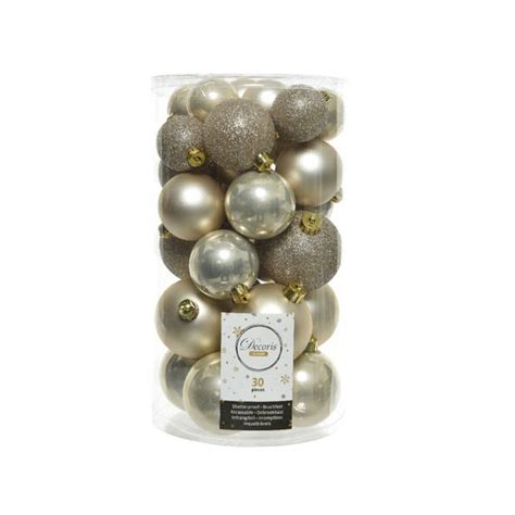 Decoris Kerstballen X Stuks Licht Champagne Cm Kunststof Mat