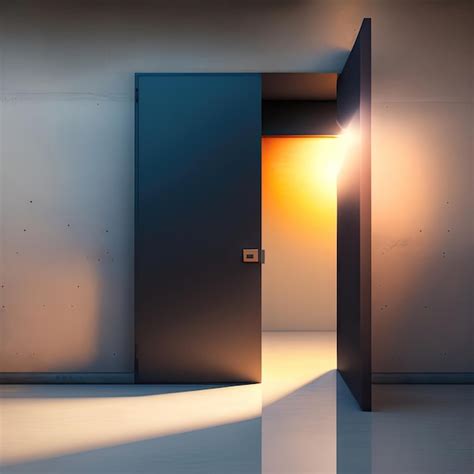 Premium Ai Image Beautiful Sunlight From Door Cast Shadow On Blank