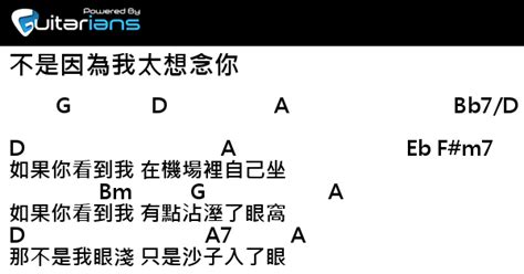 樹妮妮 不是因為我太想念你 結他譜 Chord譜 吉他譜