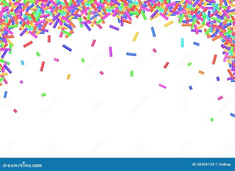 Border Frame Of Colorful Sprinkles Isolated On White Royalty Free Stock