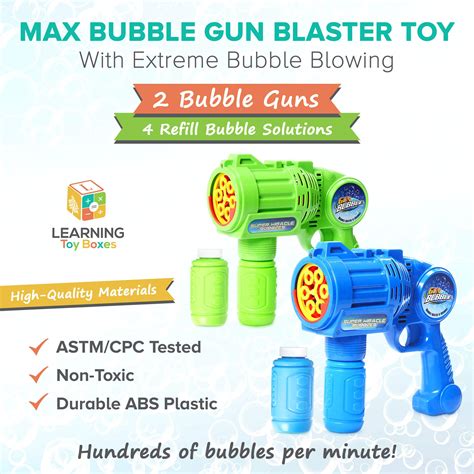 Set Max Bubble Gun Blaster Toy With Extreme Bubble Blowing Safe