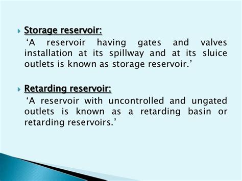 TYPES OF RESERVOIR