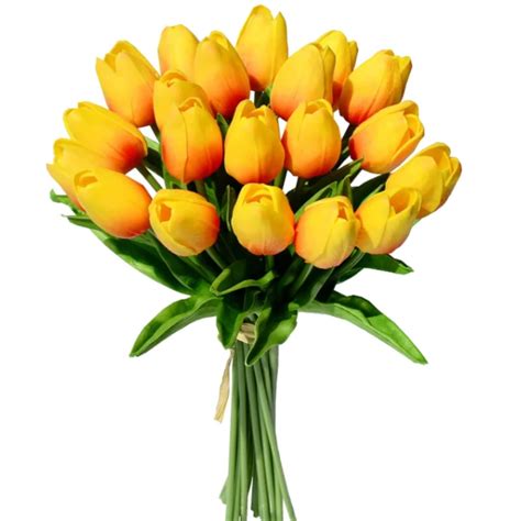 Bouquet De Fleurs De Tulipes Artificielles Vraie Touche Mousse Pe