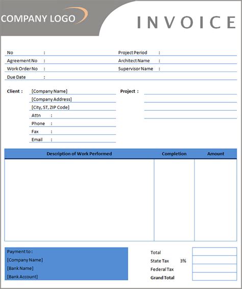 Contractor Invoice Template Word