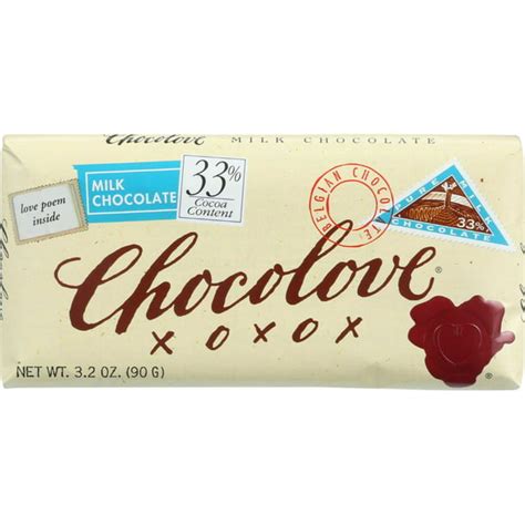 Chocolove Premium Chocolate Bars Milk 33 Chocolate 3 2 Oz Bars Pack Of 12