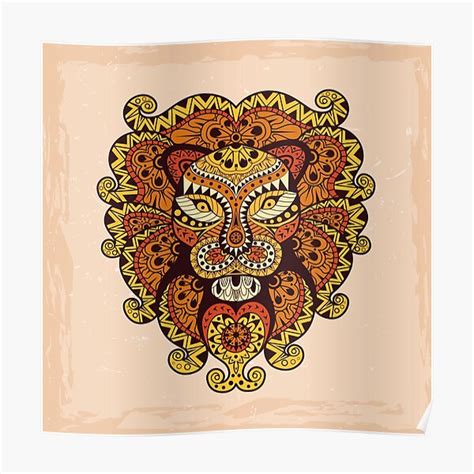 Ethnic Lion King Poster By Orce Redbubble