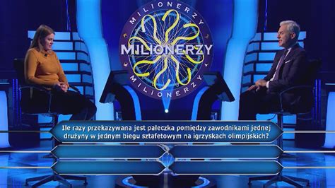 Milionerzy Pytanie o sztafetę dało Sandrze 20 tysięcy złotych TVN