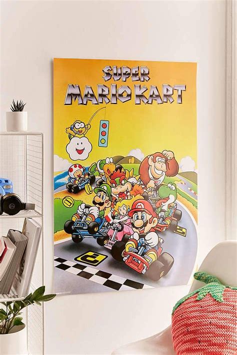 Urban Outfitters Mario Kart Retro Poster | Retro poster, Poster wall ...