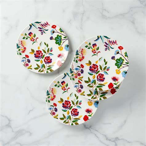 Kate Spade, Garden Floral 7" Accent Plate Set of 4