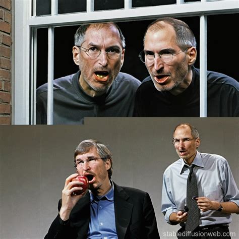 Bill Gates Eating An Apple And An Angry Steve Jobs Crashing A Window