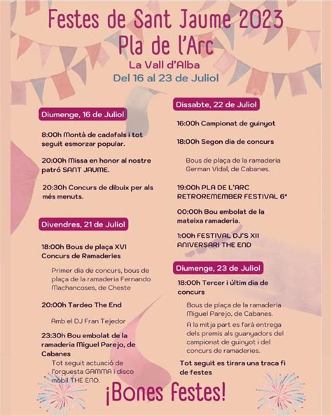 Fiestas San Jaime Vall D Alba Planadelarc