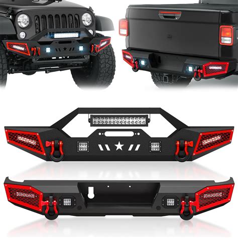 Tioyar Front And Rear Bumper Textured Black Compatible With