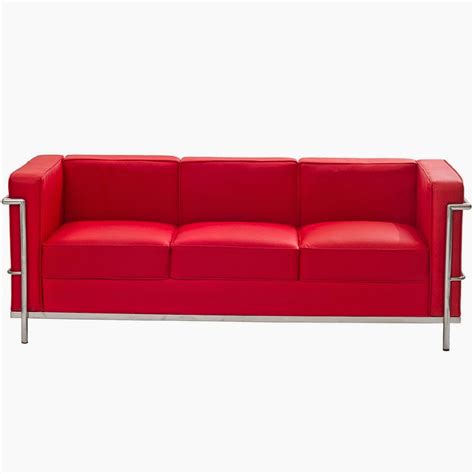 red leather sofa