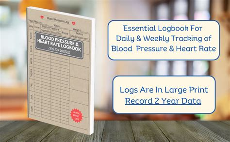 Large Print Blood Pressure Logbook For Seniors To Log Daily Blood