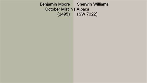 Benjamin Moore October Mist 1495 Vs Sherwin Williams Alpaca Sw 7022 Side By Side Comparison