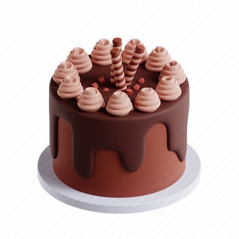 Cake, chocolate cake, sweet, delicious 3D illustration - Download on Iconfinder