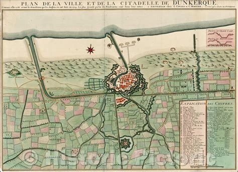 Historic Map Plan De La Ville Et De La Citadelle De Dunkerque Comme