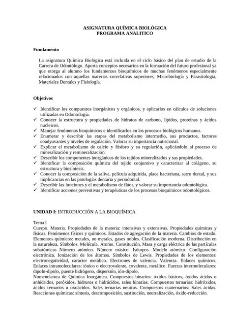 Pdf Asignatura Qu Mica Biol Gica Programa Pdf Fileconocer La