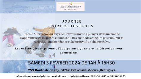 Journ E Portes Ouvertes Samedi F Vrier Association Cole