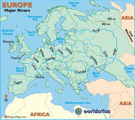 Major Rivers Of Europe Europe Facts Europe Map World Geography