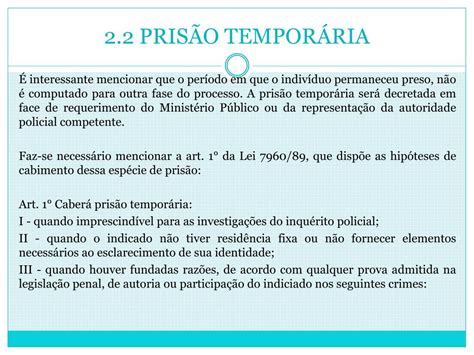 PPT Tipos de Prisões Liberdade Provisória e Relaxamento de Prisão