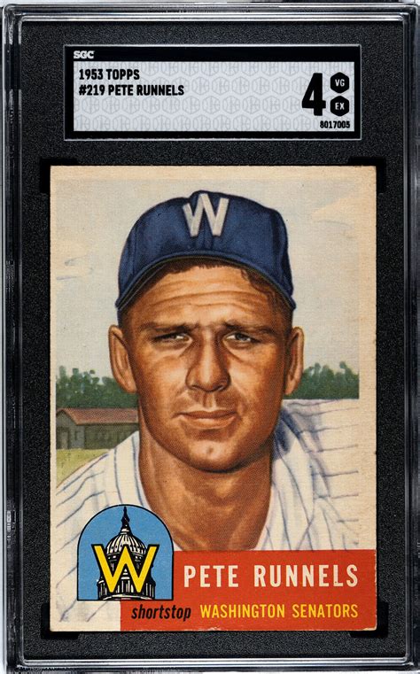 Topps Pete Runnels Sgc Washington Senators Ebay