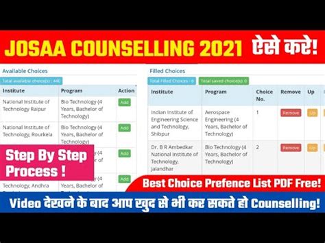 Josaa Counselling Procedure Step By Step Josaa Registration